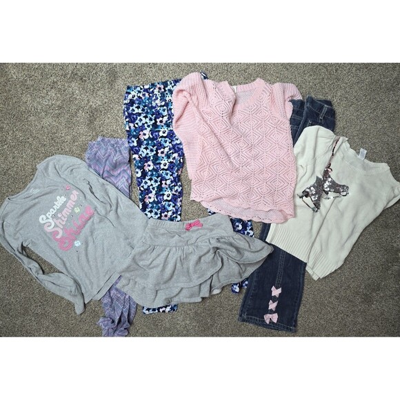 Gymboree Girls Size 10 Lot Of Winter Clothing 7 Pieces Sweater Jeans Pink Gray - Picture 1 of 16